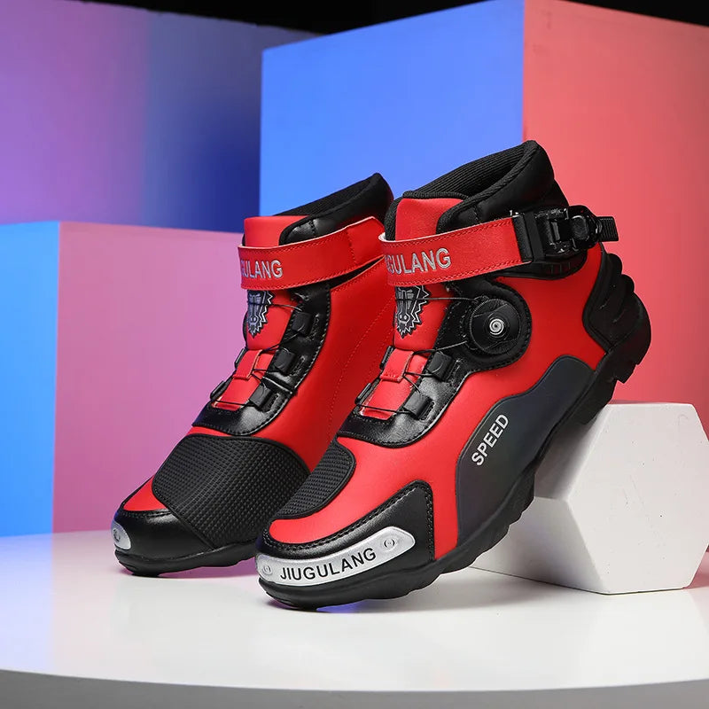 Men Motorcycle Boots Outdoor Riding Anti-slip Winters Sneakers Shoes Bicycle Mountain Racing Ankle Length Women Racing Shoes