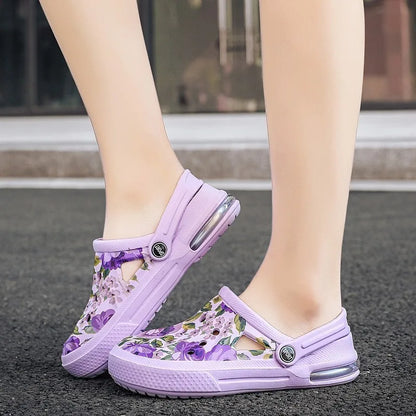 Women's Ethnic Shoes Clogs Soft Sole Two-way Wear for Beach Mules and Pool Women Garden Slides Indoor Nursing Clogs Sandals