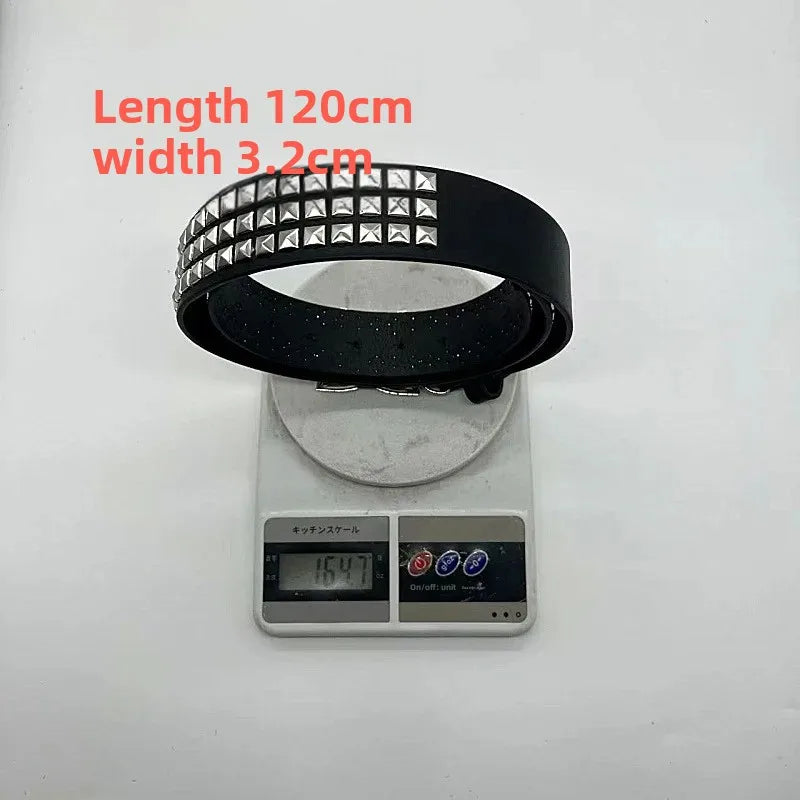Gothic Punk Letter Rivet Belt Street Dance Style for Men And Women Casual Fashion Accessory Streetwear Hip Hop Waist Belt
