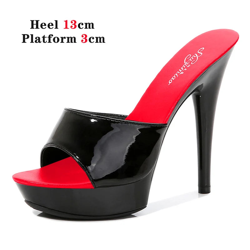 Brand Designer Sandals 2022 New Women Candy Color Slippers High Heels Slippers Sandals 13cm  Pointed Toe Slides Party Sexy Shoes