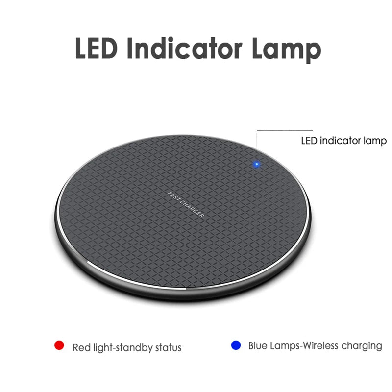 15W Wireless Charger Fast Charging Pad for Samsung S20 S10 Note 20 10+ S9 iPhone 11 12 Pro Xs Max X 8 Metal Wireless Charge Dock