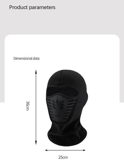 Motorcycle Mask Fleece Thermal Neck Full Face Mask Keep Warm Riding Balaclava Biker Ski Winter Windproof Dustproof Face Shield