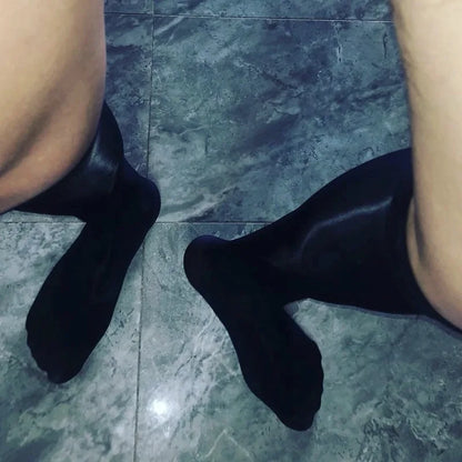 Oil Shine Stockings Ultra Thin Sexy Silky Dress Business Socks Men Sheer See Through Socks Soft Transparent