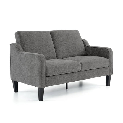 53" Wide Love Seat, Mid-Century Modern Loveseat Sofa Couch with Solid Legs, 2 Seater Sofa Couches with Scooped, Customized
