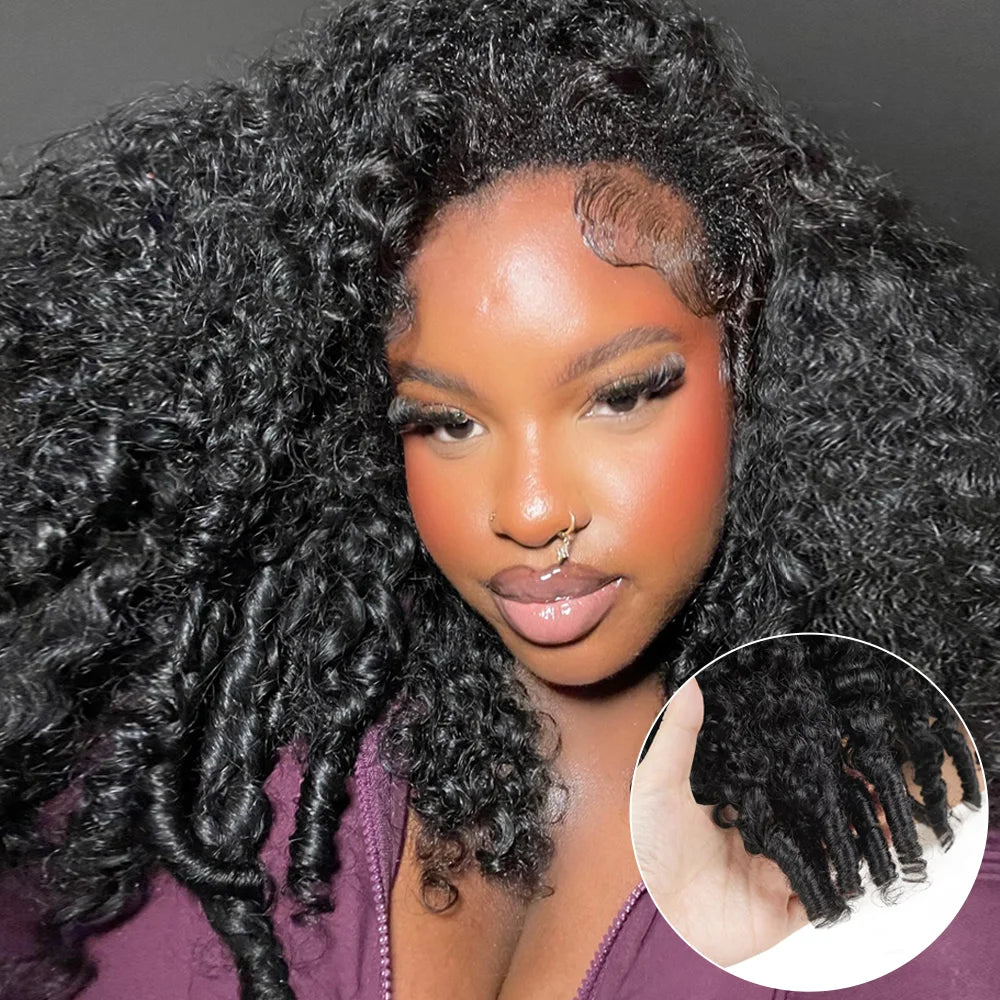 Half Wig Burmese Curly Glueless Human Hair Wigs With Drawstring Seamless Clip 250 Density Beginner Friendly Curly Wigs For Women