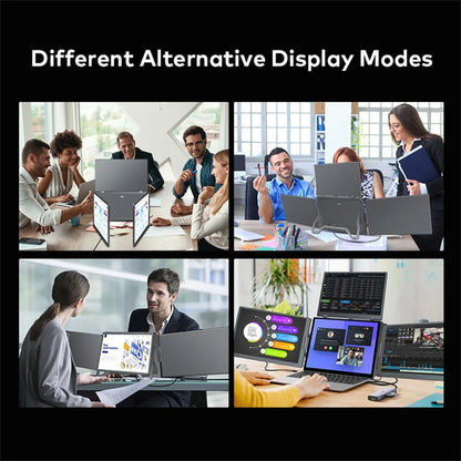 Triple Screen Portable LCD Backlit Monitor FHD Display Secondary Screen Connected to Notebook with 1 Cable Sub Screen Extender
