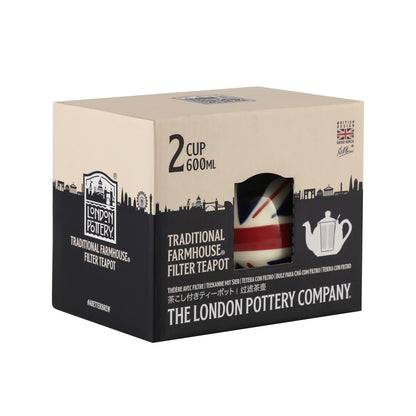 London Pottery Hand-painted flag Series 2 Cup Teapot British 600ml Ceramic Teapot with Stainless Infuser for Loose Tea Tea Set
