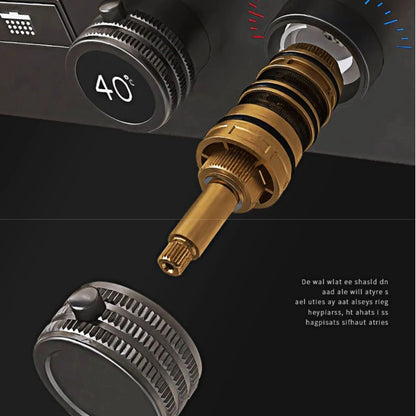 Luxury brass gun gray wall mounted shower system, wall mounted design with constant temperature LED digital display bathroom Tap