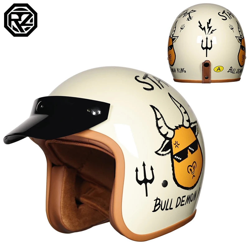 ORZ-508  motorcycle helmet, men's and women's retro cruise half helmet, pedal 3/4 helmet, all season universal