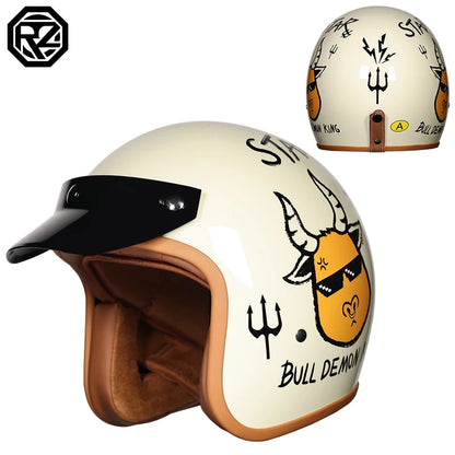 ORZ-508  motorcycle helmet, men's and women's retro cruise half helmet, pedal 3/4 helmet, all season universal