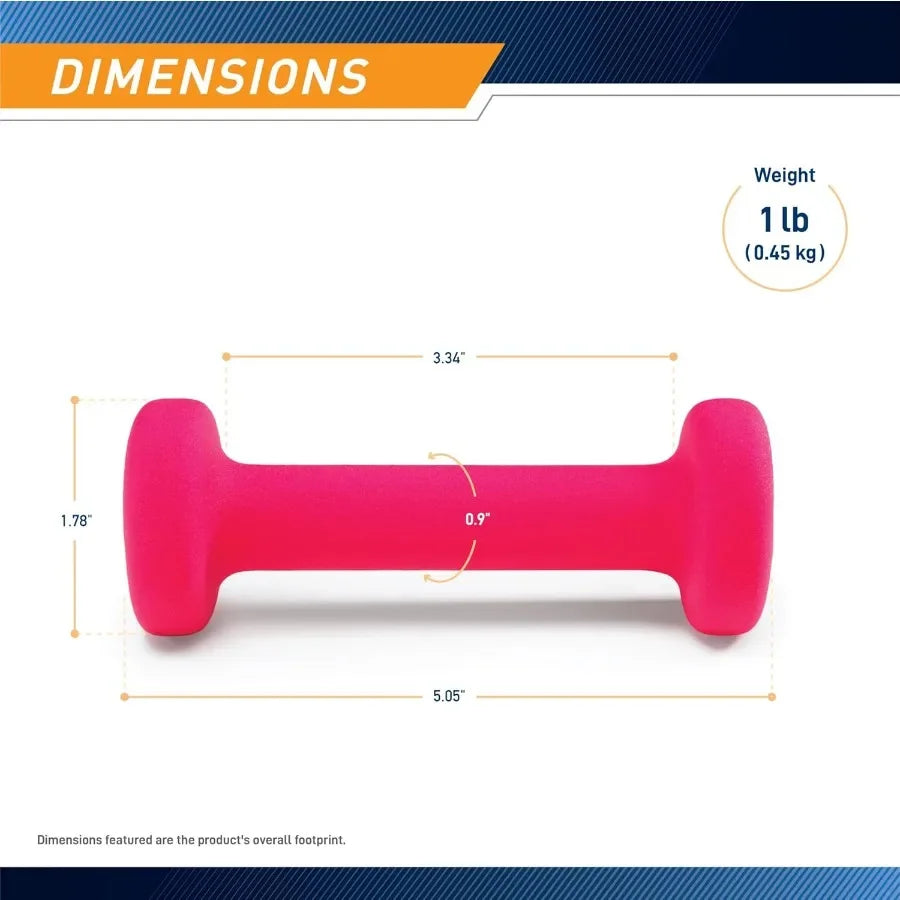 Neoprene Coated Home Dumbbells Set in Colors, Free Weights for Safe Men & Women Fitness Training