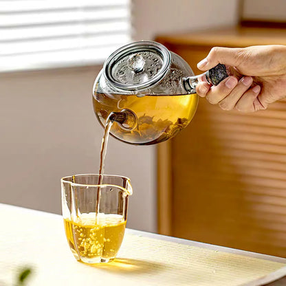 Exquisite 750ml Starry Sky Pattern Side Handle Glass Teapot With Hole Filter Brewing Green Tea Pot Kungfu Tea Set