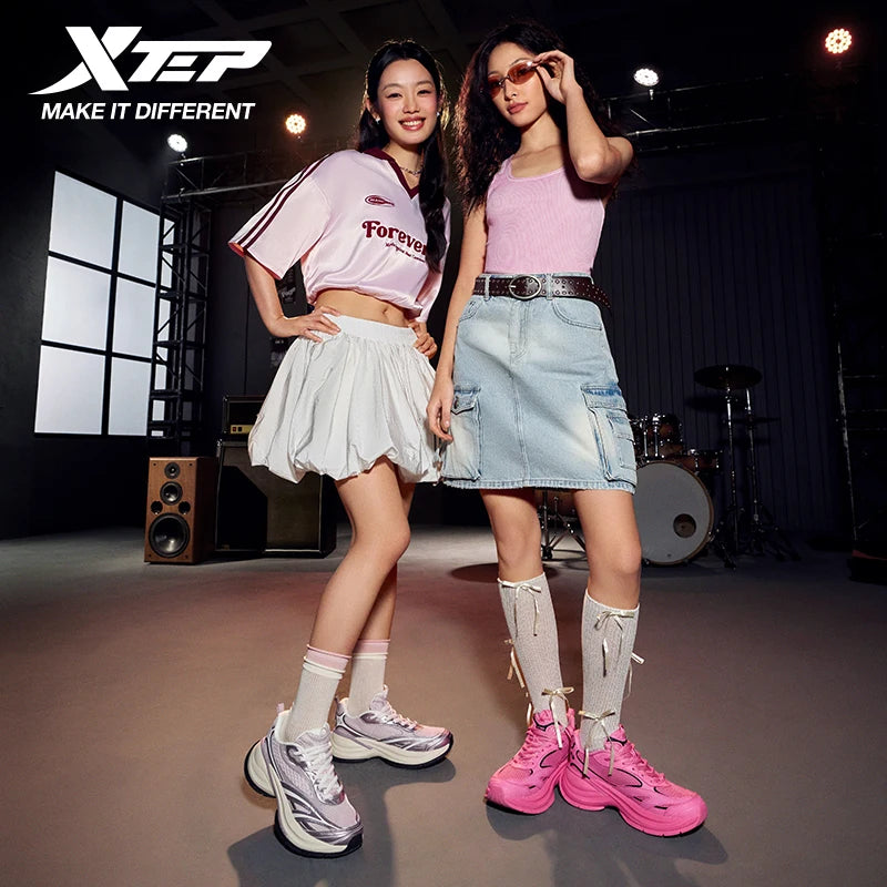 Xtep Basque 3.0 Trendy Cushioning Stable Soft Flexible Rubber Thick Sole Daily Sports Female Shoes 874218320006