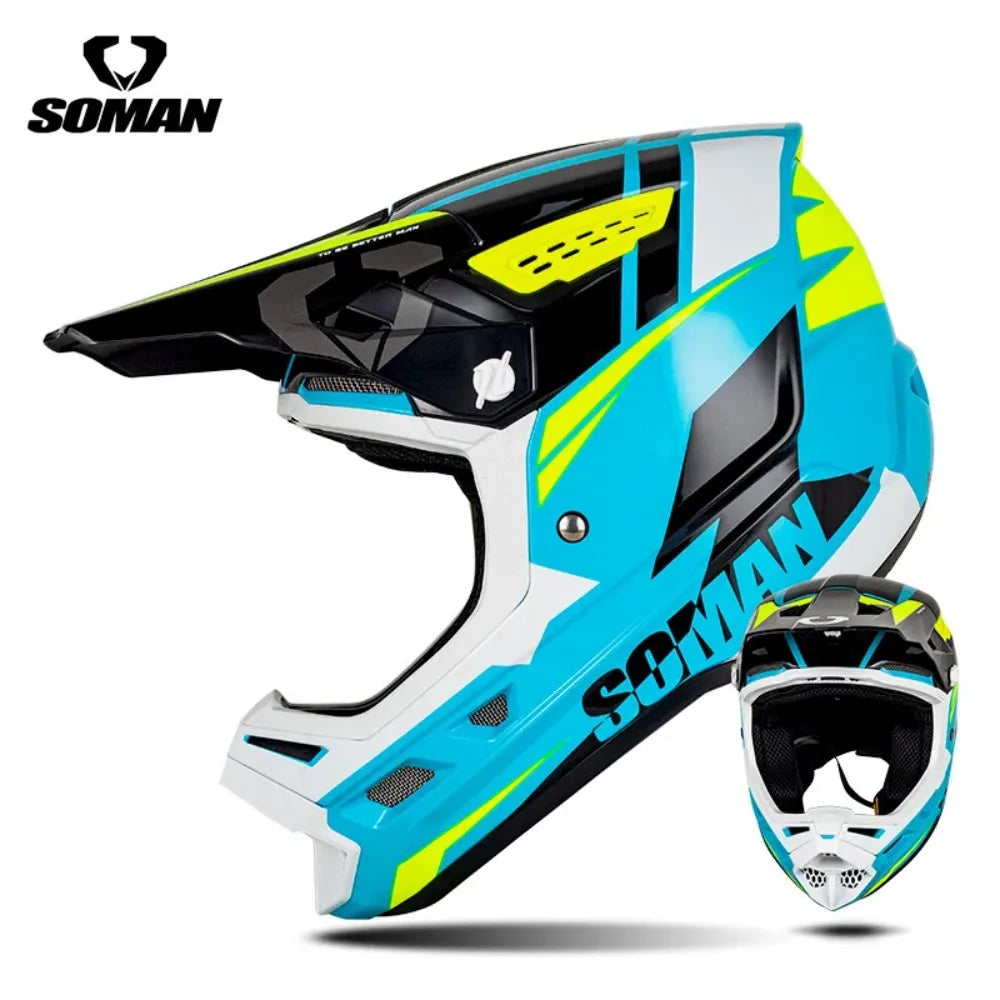 SOMAN CE Certified Off Road Motorcycle Helmet Мотошлем Lightweight Breathable Personalized Adult Motocross Capacete 0.15