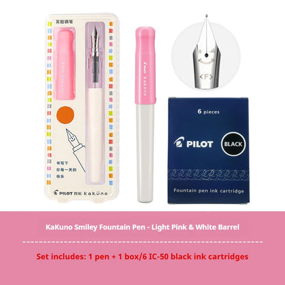 PILOT Kakuno Transparent Demo Student Fountain Pen,FKA-1SR Best for Practice,Calligraphy Available in EF/F/M Nibs Fun&Functional
