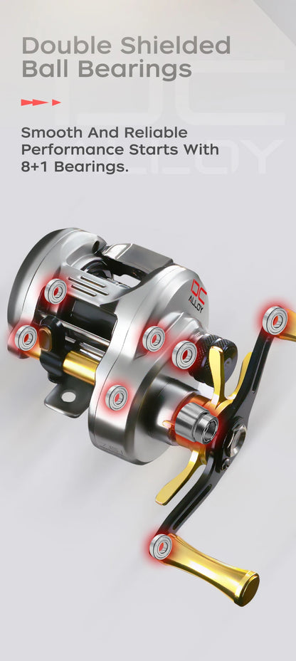 SEASIR DC Alloy ALL-metal Round reel DC Drum Digital Control Ultralight 166g Saltwater Metal Guide Baitcast Fishing Reel