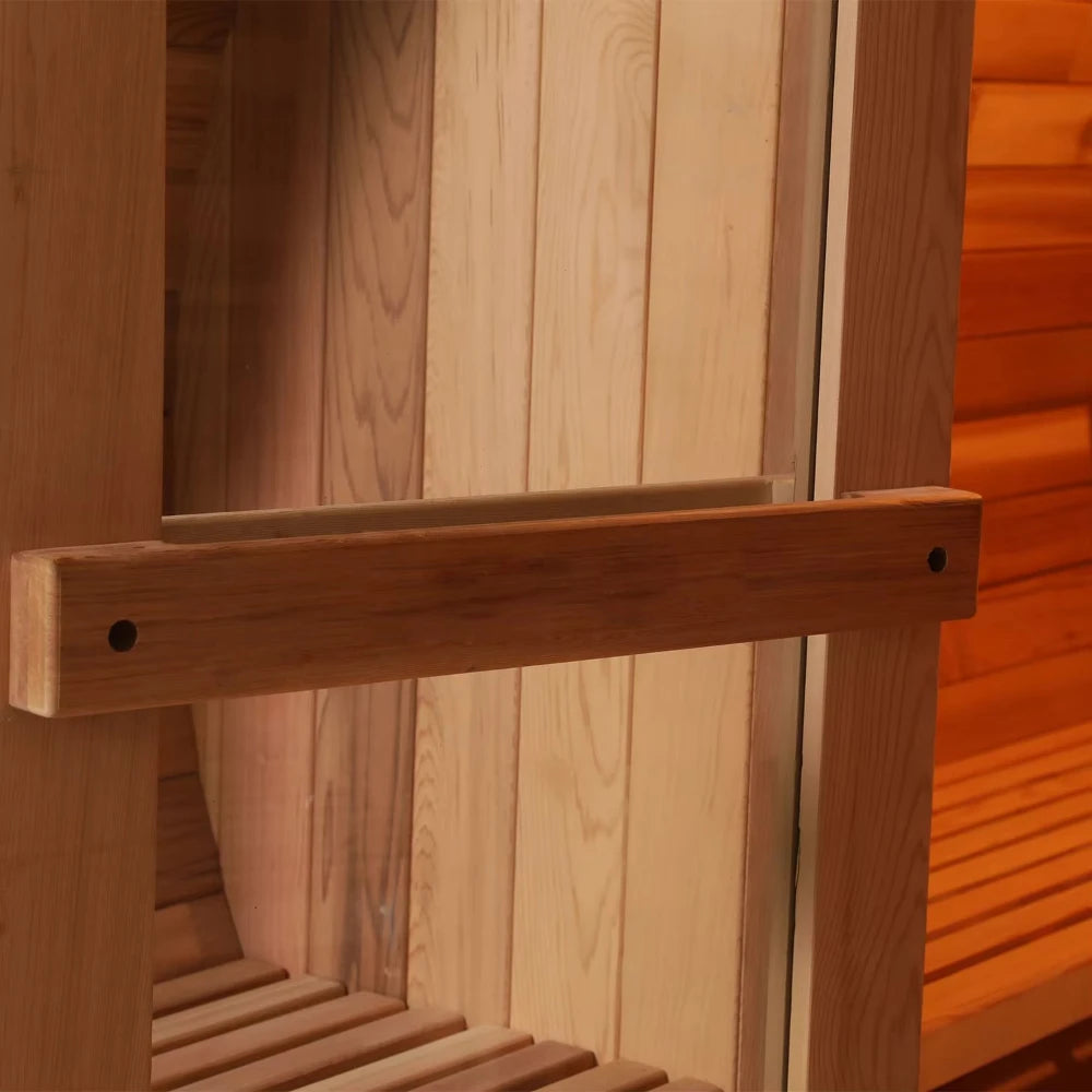 Customizable 3 Person Mini Outdoor Barrel Sauna Red Cedar Wood Dry Steam Sauna Room with Electric Sauna Heater for Cabin