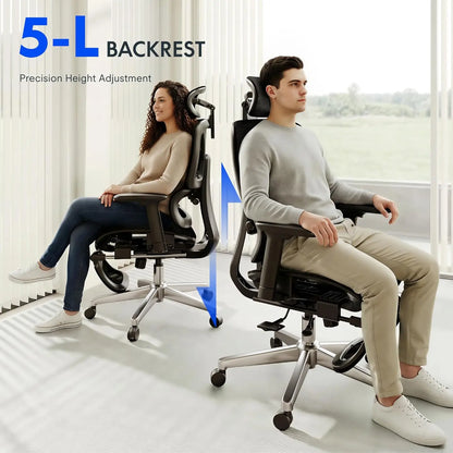 ErgoX Premium Ergonomic Office Chair with Footrest- Adjustable 3D Armrests, Dynamic Lumbar Support, Recline & Tilt, Customized