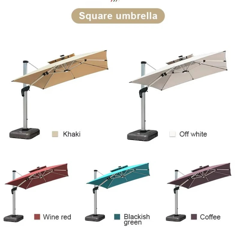 LED Roman Umbrella, Sunshade, Rainproof, UV Protection,Thickened Material, Aluminum Alloy Columns, Rotatable, Outdoor Umbrella