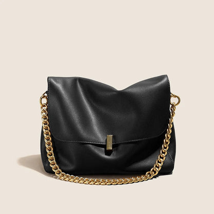 Toptrends Genuine Leather Large Chain Shoulder For Women 2026 Luxury Designer Office Messenger Bags Satchel Cow Ladies Handbags