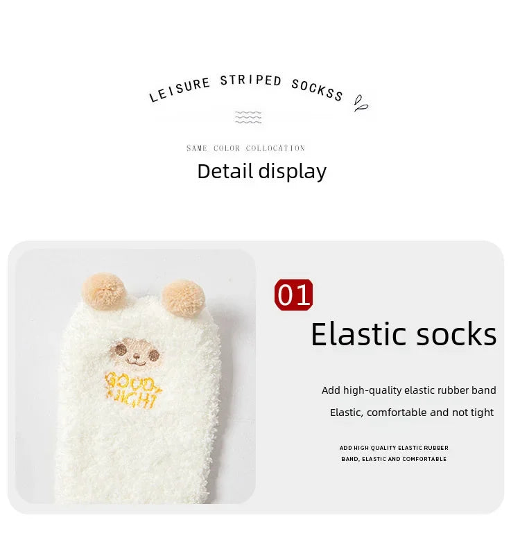 Snug Fleece Over Knee Socks Plush Cozy Winter Fall Sweet Long Female Hosiery Soft Fuzzy Leg Covers Floor Wear2024 New Bulk Deal