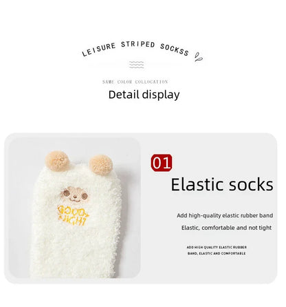 Snug Fleece Over Knee Socks Plush Cozy Winter Fall Sweet Long Female Hosiery Soft Fuzzy Leg Covers Floor Wear2024 New Bulk Deal