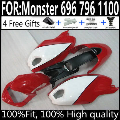 Ducati Monster 696 796 1100 Motorcycle Fairings Kit ABS Plastic Body Work Tank Cover Seat Cowl Full Set