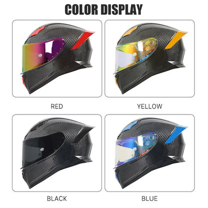 All-New Carbon Hybrid Retro High Quality Full Face Motorcycle Helmet Anti-Fog Visor Stabile Zero Glare Reduce Pressure Points