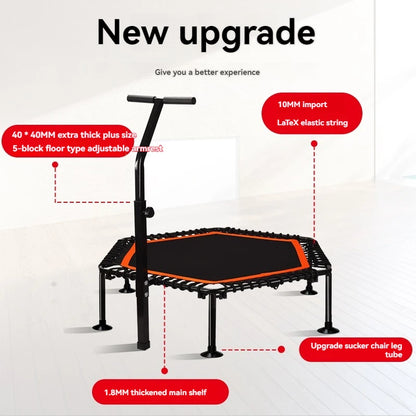 Indoor bungee cord,50-inch trampoline,adult fitness equipment,weight loss equipment,bungee jumping bed,leisure and entertainment