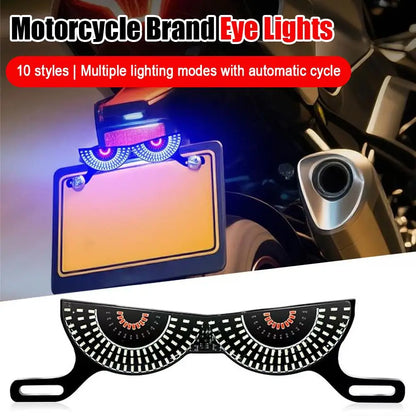 Motorcycle LED License Plate Decorative Lights Snake Eye Rear Tail Light Strobe Flashing Electric Motorcycle Modified Accessory