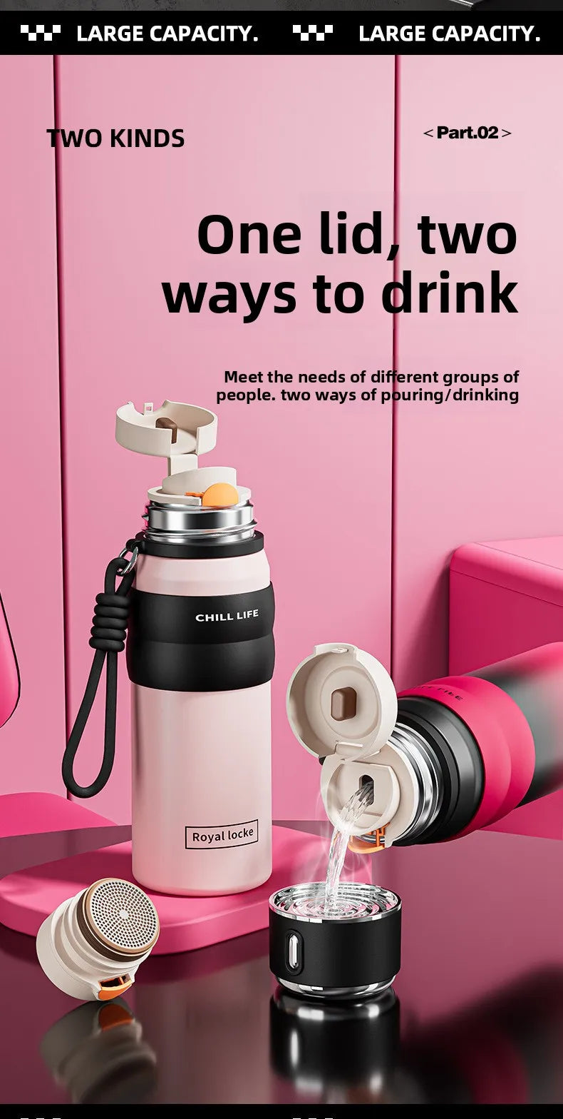 Dopamine all steel insulated cup 316 stainless steel high aesthetic water cup intelligent temperature display cup