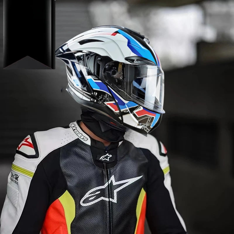 Flip up Motorcycle Helmet Full face Dual lens off-road Racing helmet Men Cascos para moto Motorbike Helmet DOT Approved For BMW