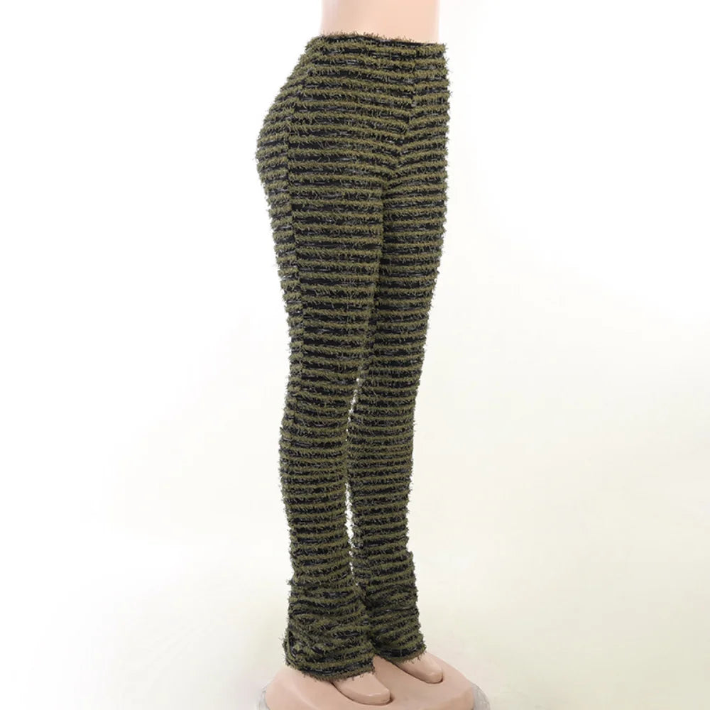 Color Block Stripes Pants Women High Waist Loose Sweatpants Women's Bodycon All-match Summer Trouseres For Female 2023