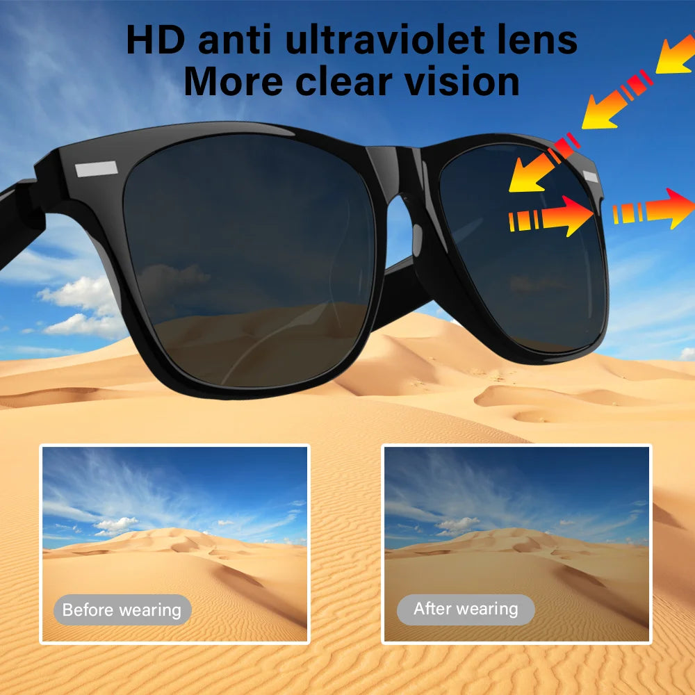 LAXASFIT New Smart Wireless Bluetooth Glasses TWS Listen to music and answer phone calls Men Women Fashion Sunglasses Eyeglasses