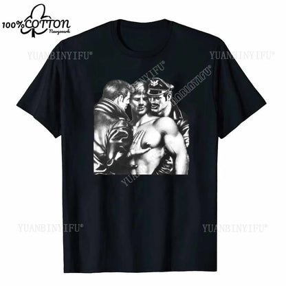 D LGBT GAY SCHWUL TOM OF FINLAND Casual pride cotton t shirt SAILOR MATROSE COPS KING Men Unisex tshirt Streetwear T-SHIRT