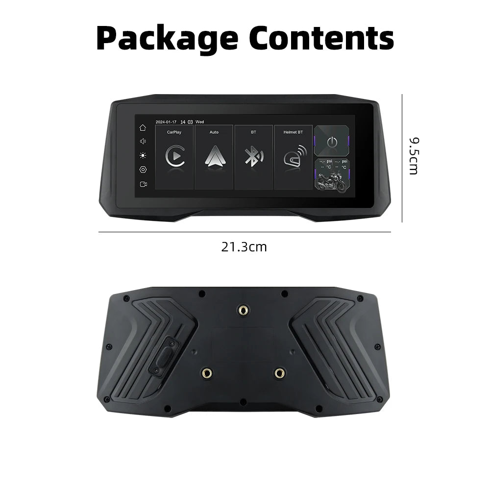 EKIY 7 inch Wireless CarPlay Moto Android Auto Portable Digital Motorcycle Dashboard GPS Navigation Display Screen Monitor TPMS