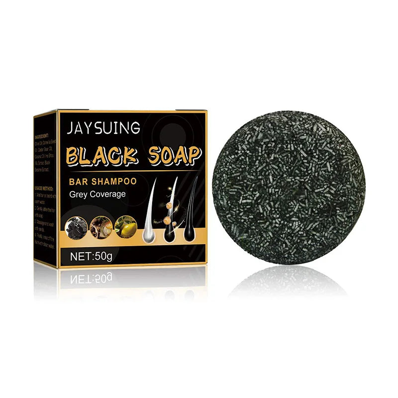 Polygonum Multiflorum Black Hair Soap Darkening Shampoo Bar Repair Gray White Color Hair Dye Shampoo For Men Women Hair Care