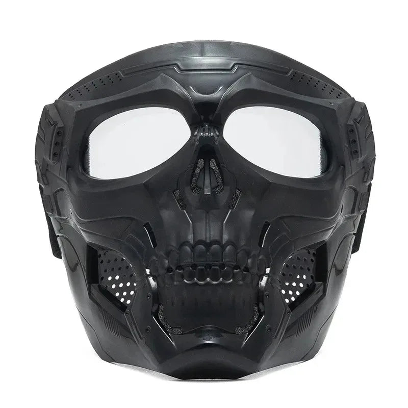 .Skull Mask Motorcycle Mask Bicycle Riding Windproof Full Face Skeleton Protective Mask Colored Goggle Tactical Cycling Bike