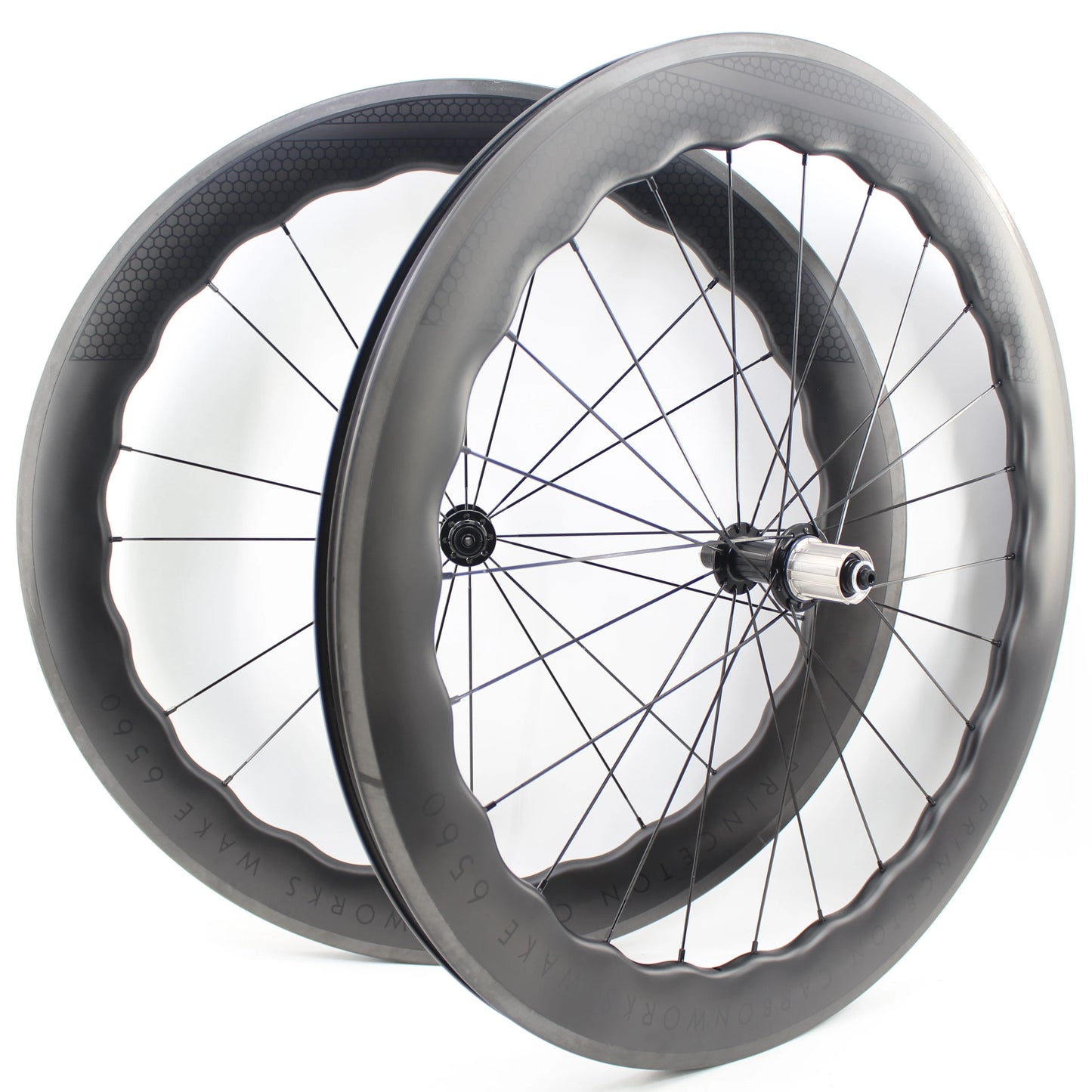 Newest 700C Road Bike UD Full Carbon Fibre wheelset Carbon Bicycle Wheelset clincher tubeless rims 65mm wave 25mm width V brake