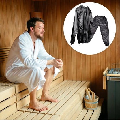 1Set Sauna Suit for Men Women Sweat Top Pants Sweat Suit Polyethylene Material Accelerates Fat Loss Promotes Toxin Removal