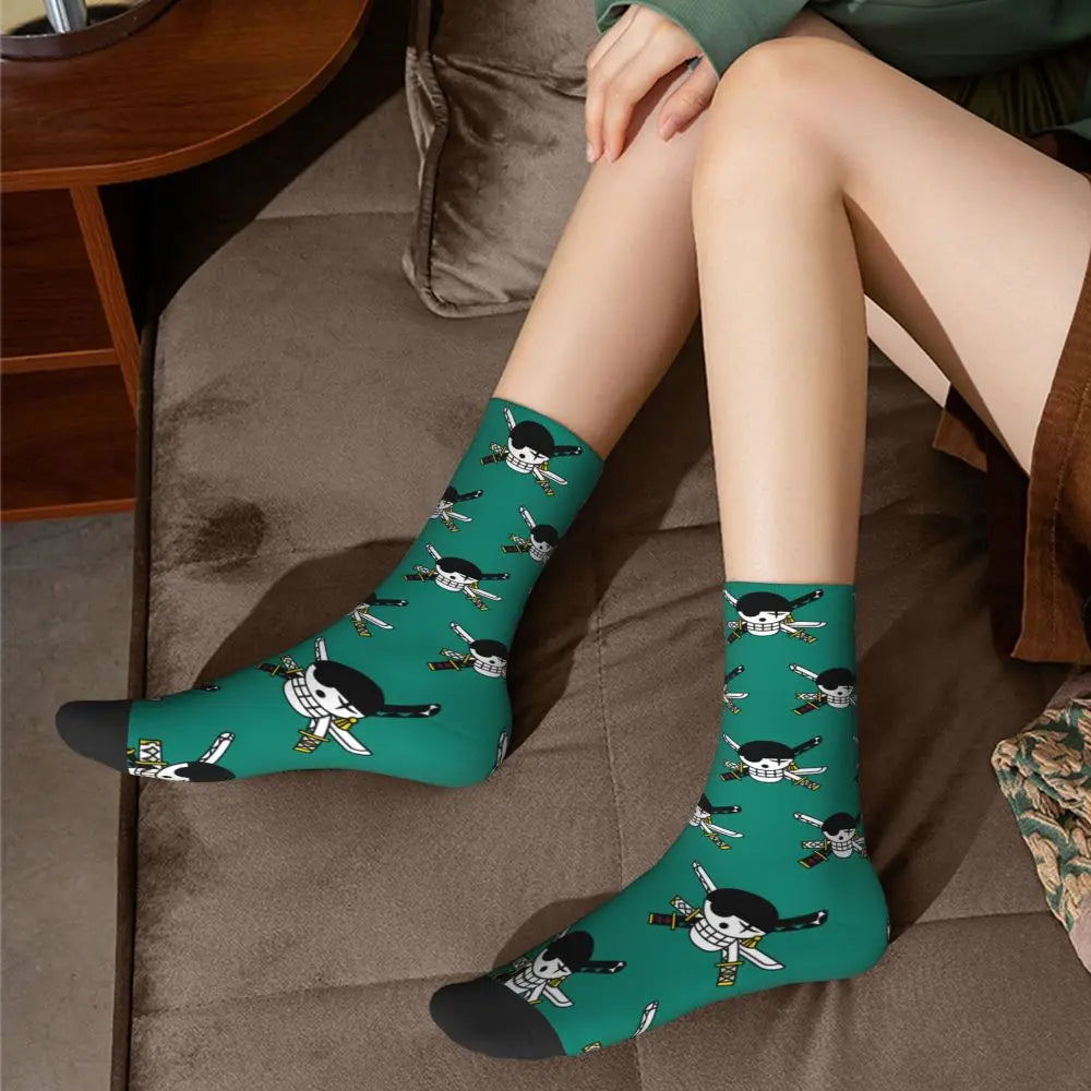 Fashion Men's Socks Harajuku Tony Tony Choppers Sock Luffys Zoros Trafalgar Law Anime Women's Socks Spring Summer Autumn Winter
