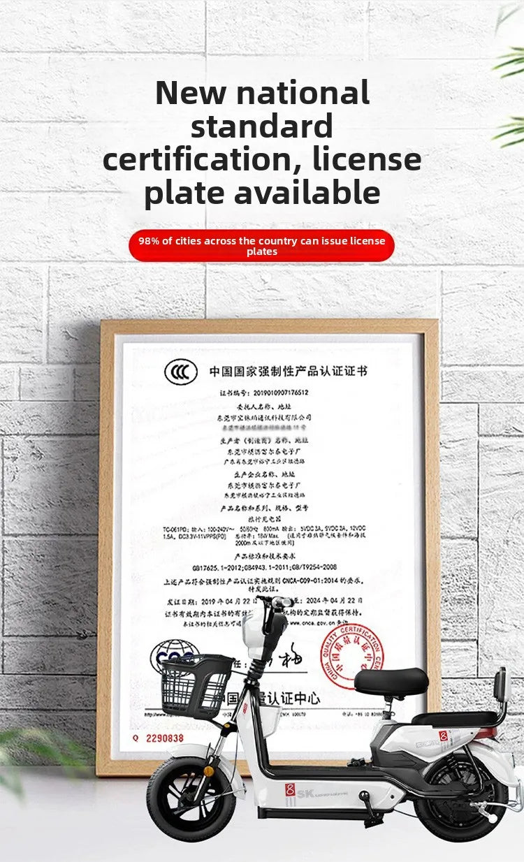 2024 New Model New National Standard Women's Compact Long-Range Electric Bicycle - Power-Assisted E-Scooter for Adult Females