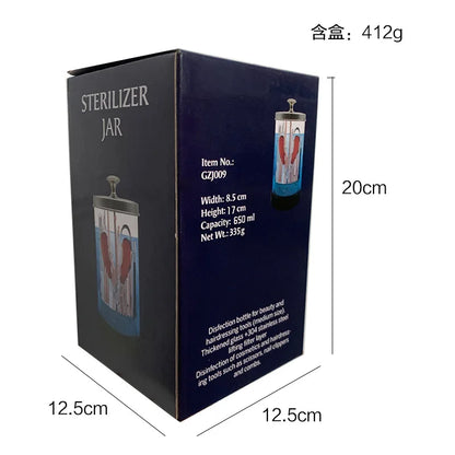 Barber Disinfectant Jar Comb Sterilization Tank Glass Disinfecting Canister Nail Tool Hairdresser Supplie Salon Sterilize Bottle