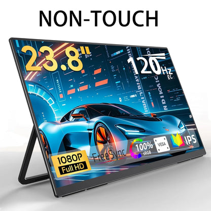 23.8” 120Hz Touchscreen Computer IPS 100%sRGB Display With Stand Portable Monitor For LaptopXBox Switch PS5 Gaming Extend Screen