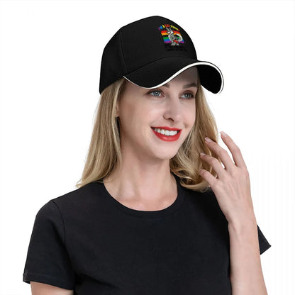 I AM A GAY FURRY PRIDE RAINBOW DRAGON DESIGN BASEBALL CAP BLACK ADJUSTABLE FIT UNISEX HAT LGBTQ+ FAN APPAREL