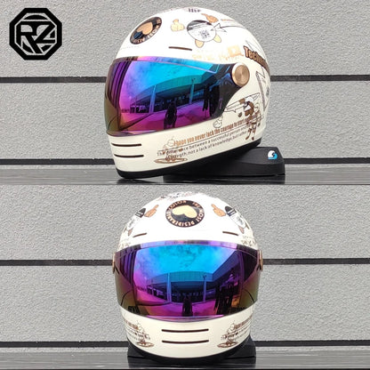 ORZ-806 Motorcycle helmet retro cruise motorcycle full helmet personalized lens ABS material