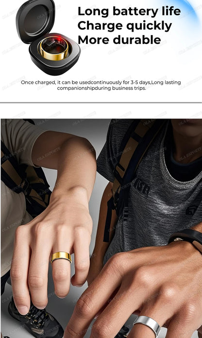 For  Smart Ring Men Women Bluetooth Monitor Blood HeartRate Blood Oxygen Monitor Smartring MultiSport 5ATM Waterproof 2025