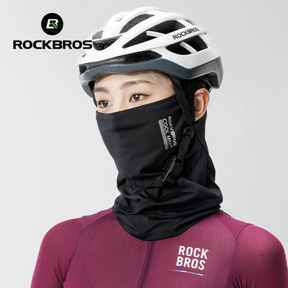 ROCKBROS Ice Silk Cycling Face Mask Summer Anti-UV Quick Dry Breathable Bike Scarf Mask  Fishing Riding Bandana Face Neck Cover