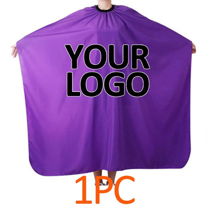 Professional Hairdressing Salon Nylon Cape with Closure Snap Barber Styling Cape Black Hair Cutting Accessories Customed Label