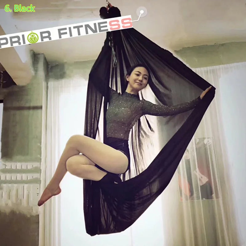 12m Aerial Silks Flying Trapeze Aerial Silk Yoga Hammock Swing GYM Home Outdoor Fitness Anti-Gravity Body Building Pilates Belt